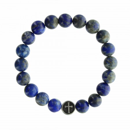 Bracciale religioso con pietre Lapis lazzuli