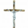 Standing Wood Crucifix silvery Christ 21cm