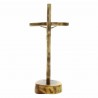 Standing Wood Crucifix silvery Christ 21cm