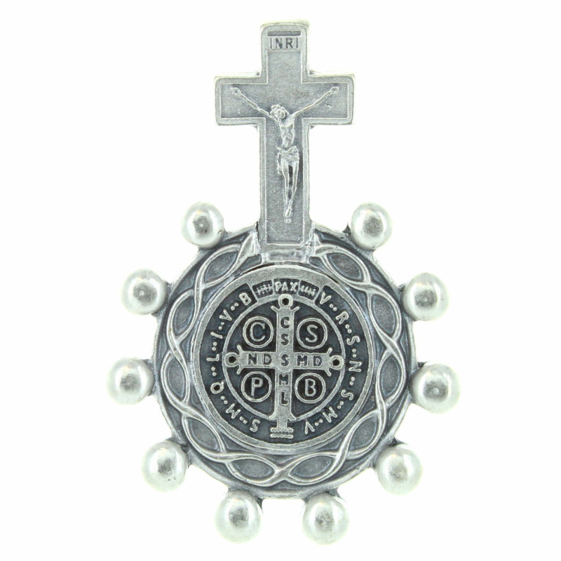 Croix Saint Michele Pour Chapelet – Lot De 10 Pièces En Argent Galvanisé – Fabriqué En Italie – 2 Cm - 6
