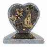 Lourdes Lapide cimeteriala a forma di cuore in granito 18x18cm