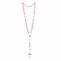 Glass rosary rose drawings beads and Lourdes centerpiece