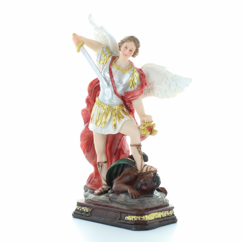 Statue of Saint Michael with glass eyes 20cm