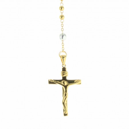 Gold plated Lourdes rosary with silver paters