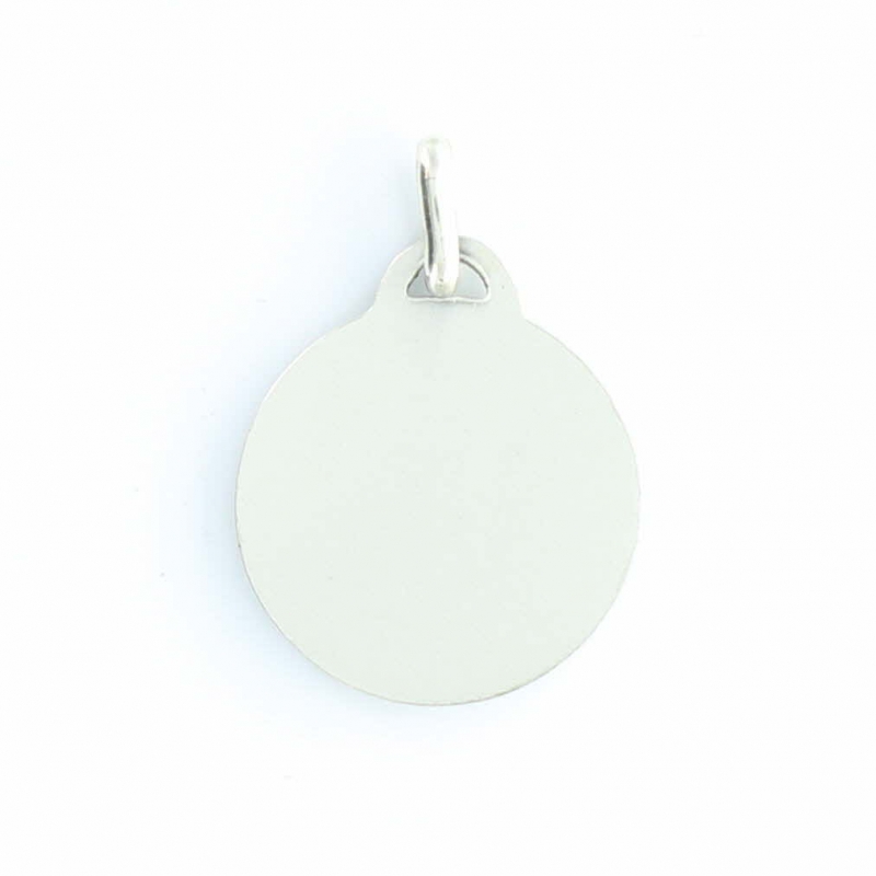 Sterling Silver Solid Faceted Polished Engravable Laser Etched First Holy Communion Disc Charm