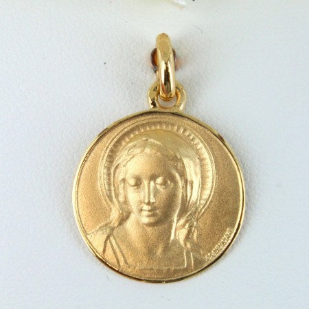Medaglia della Madonna Maria Protettrice in oro 18 carati