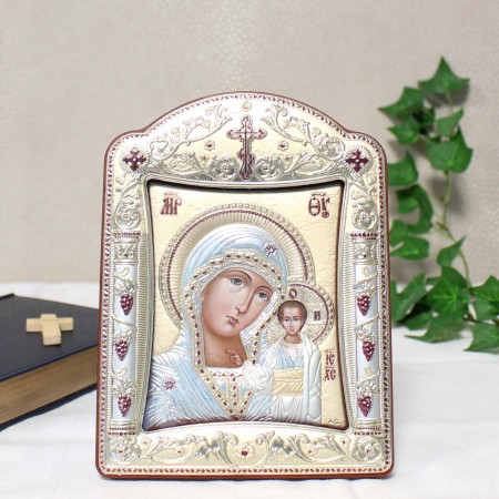 Virgin of Kazan Silver Frame | 11x15cm