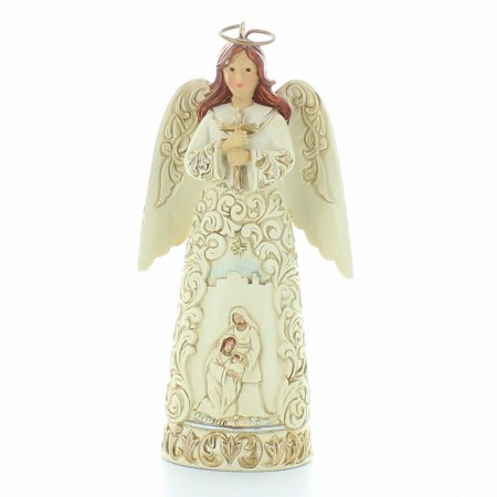 Guardian Angel Statue with Christian Cross | Resin 12cm