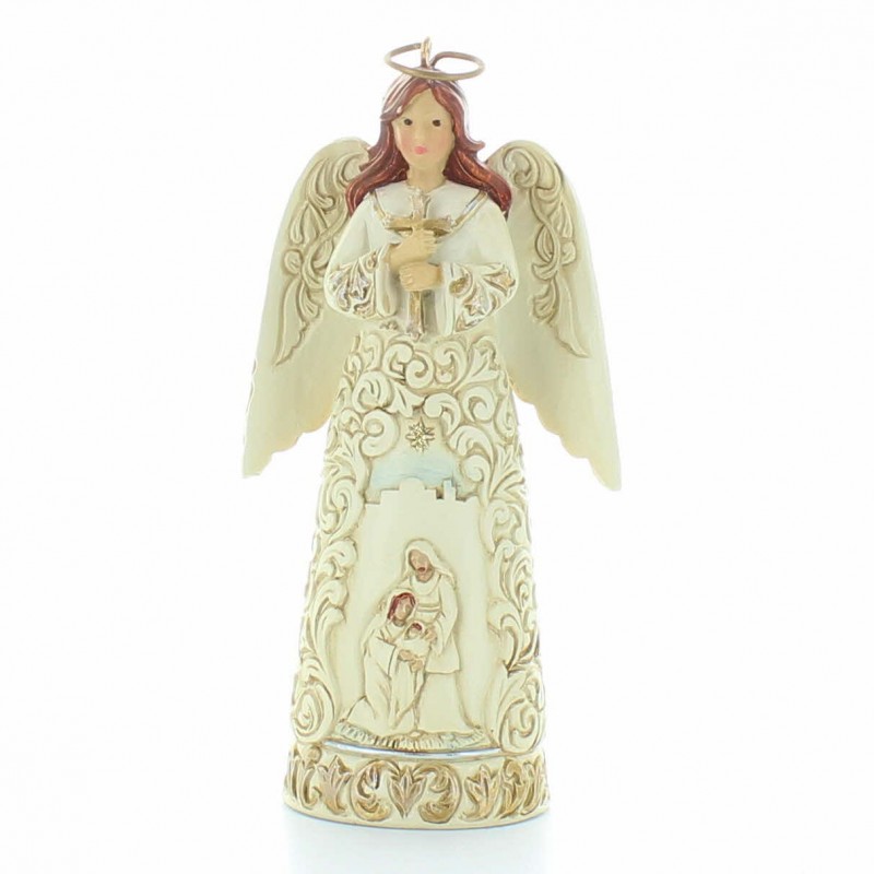Guardian Angel Statue with Christian Cross - Resin 12cm