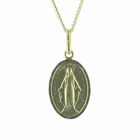 Parure médaille Vierge Miraculeuse avec une chaîne | Plaqué Or