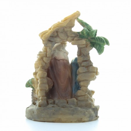 Nativity scene of the Holy Family with a palm tree - Resin - 5cm