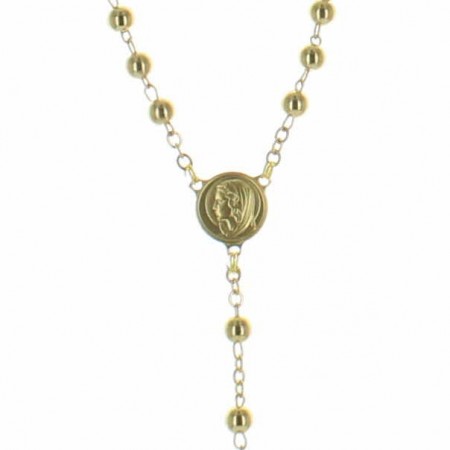 Gold plated Lourdes rosary with 5mm beads