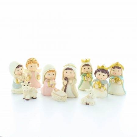Nativity scene with 10 subjects | Resin | 6.5cm