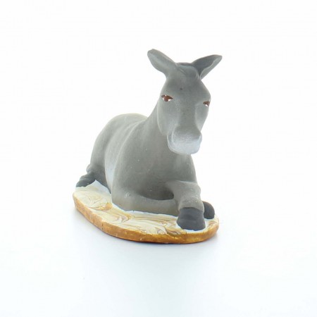 Donkey : Santon of Provence 9 cm, hand coloured