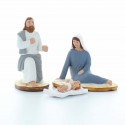 Crèche de Noël avec Marie, Joseph et l'enfant Jésus, 9 cm, colorée à la main