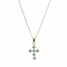 Gold-plated set with a zirconia cross and golden chain