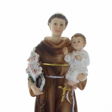 Statue de Saint Antoine décorée en résine 12 cm