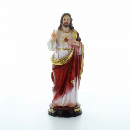 Statue du Sacré Coeur de Jésus en résine 20 cm