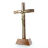 Crocifisso in legno scuro con Cristo placcato in oro 21,5 cm