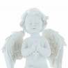 Statua angelo inginocchiato in resina bianca 7 cm