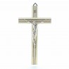 White wooden Crucifix with metal Christ 20 cm