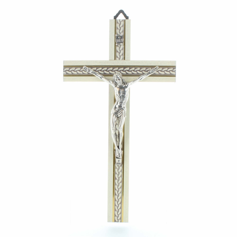 Crucifix En Métal Argenté 20 Cm - Pour Culte Chrétien, Décoration Intérieure Ou Cadeau Religieux