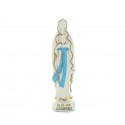 Statua in resina bianca e blu della Madonna di Lourdes 10 cm