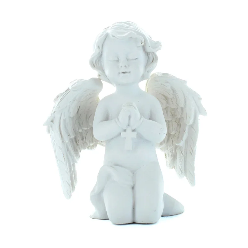 Statue Ange à genoux en résine blanche 7 cm Statue Ange à genoux en résine blanche 7 cm