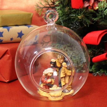 Holy Family Christmas ball pendant