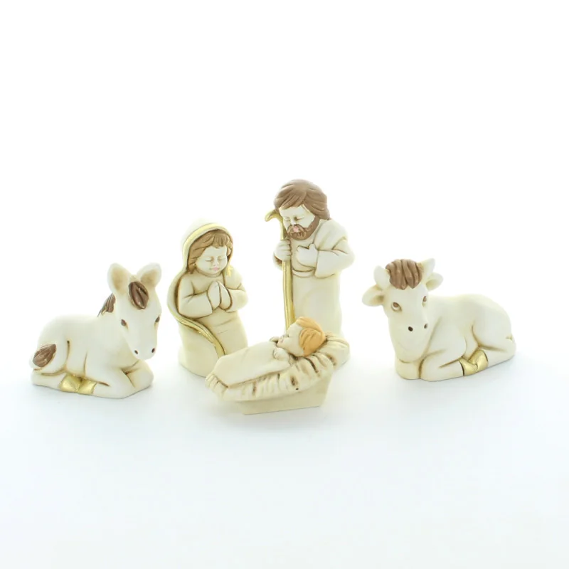 Figurine Enfant Jésus En Résine 14,5 Cm - Toge Blanche à Bords Dorés | Décoration Crèche Noël, Cadeau Religieux - 3