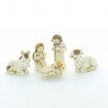 White and golden resin Nativity scene 18 cm