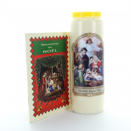 Candle and novena booklet Nativity Set, Merry Christmas