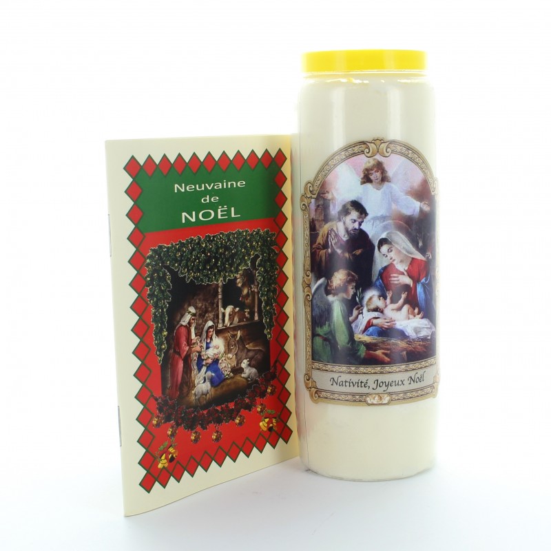 Candle and novena booklet Nativity Set, Merry Christmas