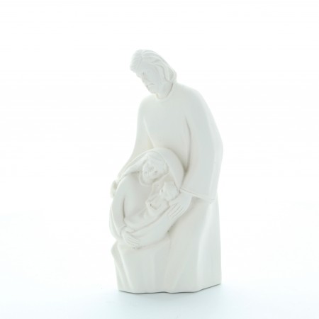 Statua della Sacra Famiglia in resina bianca 12 cm