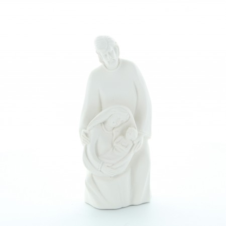 Statue of the Holy Family in white resin 12 cm
