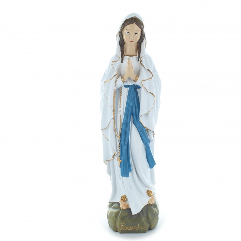 Statue Notre Dame de Lourdes en résine décorée 30 cm