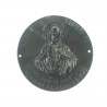 Plaque de porte du Sacré Coeur 70 mm en laiton façon bronze 26g
