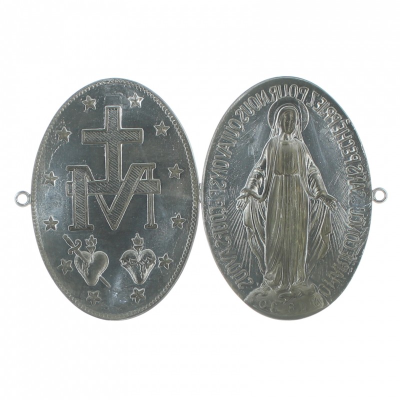 Médaille Plaque de porte double Miraculeuse 70x100 mm en laiton 37g