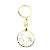 Keyring with dove of Peace on white background