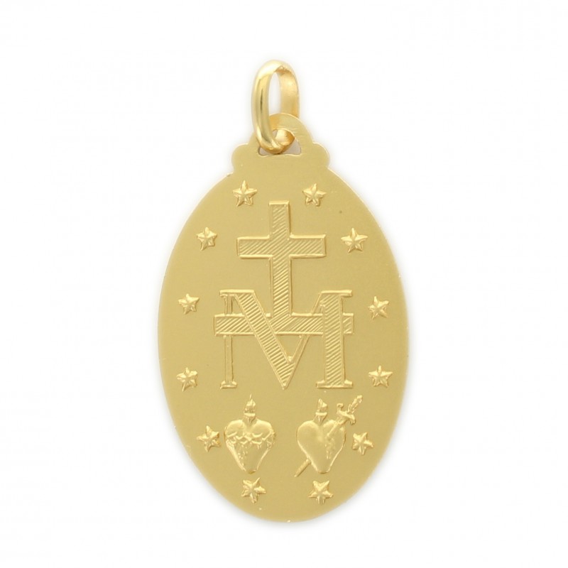 Médaille de la Vierge Miraculeuse en plaqué or de 32 mm et 9,8g