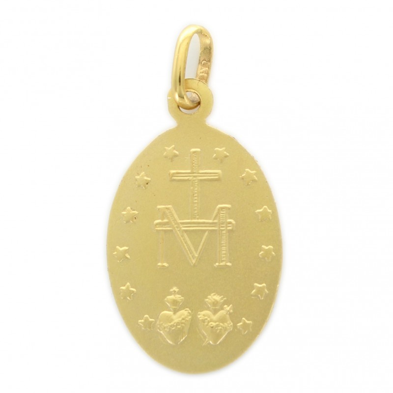 Médaille Miraculeuse en or 9 carats de 19 mm et 2,35g