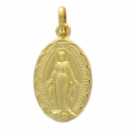 Medaglia Miracolosa in oro 9 carati 19 mm 2,35g