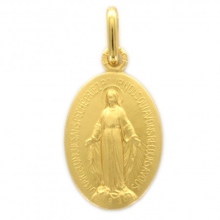 Gold-plated Miraculous Medal 15 mm 1,57g
