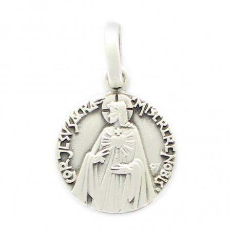 Silver plated Brass Scapular Medal 22 mm and 8,4g