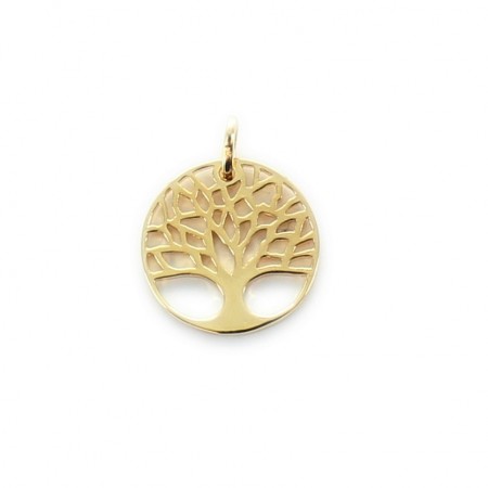 Pendentif arbre de vie en plaqué or 18 mm et 1,6g