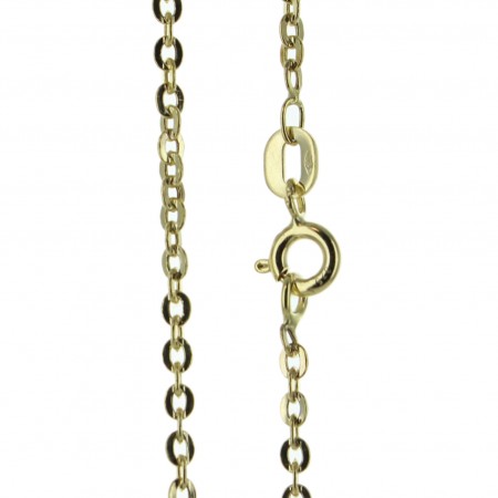 Collana d'oro 9 carati 55cm con forçat trasparente specchio