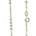 9 carat gold chain 55cm with clear mirror forçat