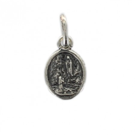 Silver medal of the Apparition of Lourdes of 20mm and 0,87g