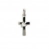 Croix en argent avec colombe blanche incrustée de 2,5 cm