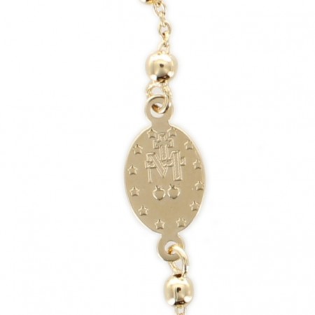 Bracelet dizainier en plaqué or avec médaille Miraculeuse et une croix de 2,97g
